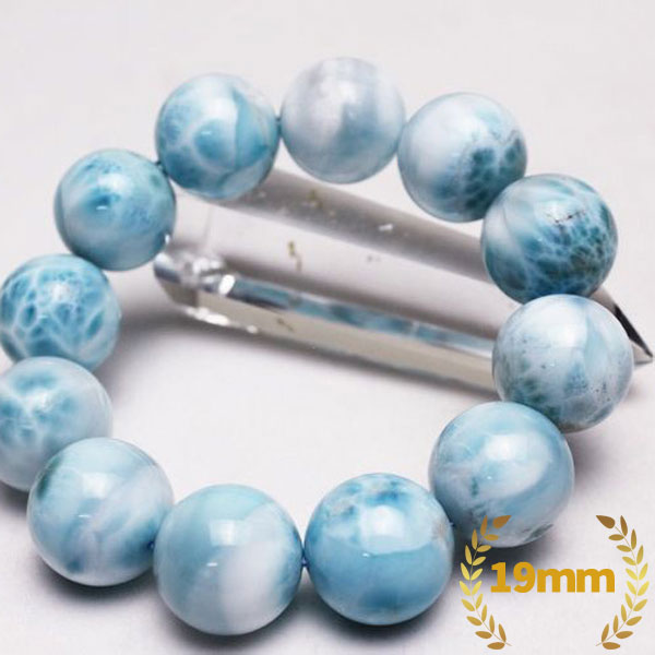 ☆愛と平和の石☆人間関係を円滑にする☆ ラリマー ブレスレット 19mm [L2-435]