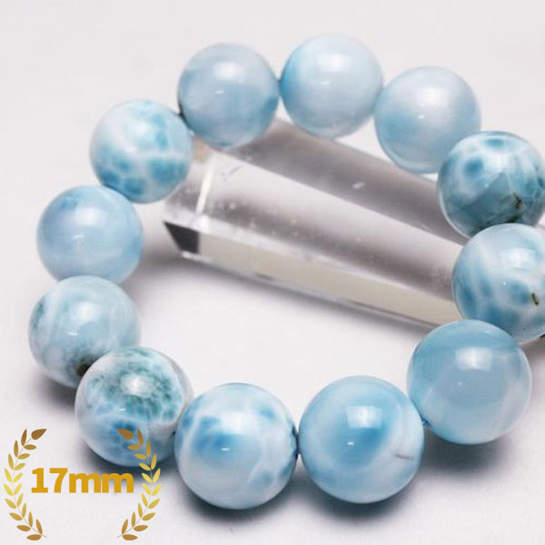 ☆愛と平和の石☆愛情と思いやりに満ちた関係を深める☆ ラリマー ブレスレット 17mm [L2-512]