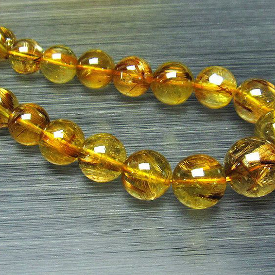 ゴールドタイチンルチル ネックレス 12mm [L399-13]   