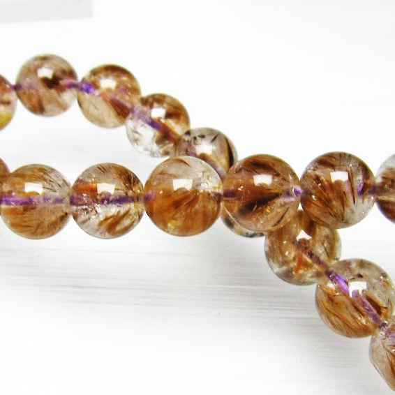 カコクセナイト インクォーツ ブレスレット 9mm [L48-305]