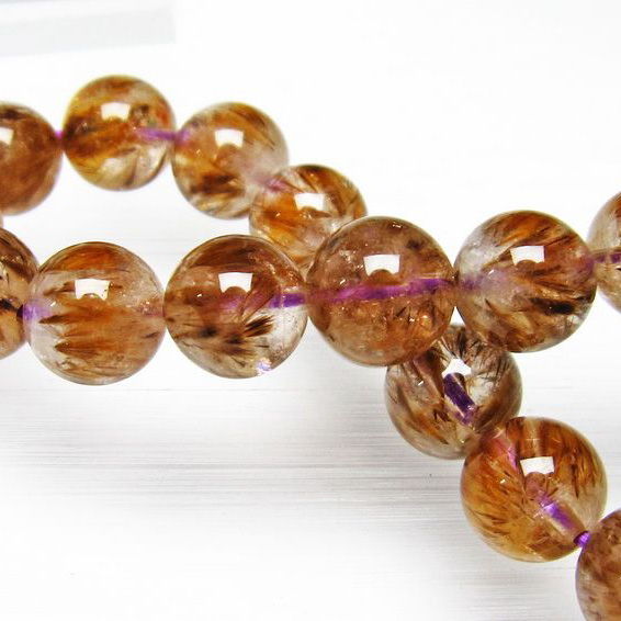 カコクセナイト インクォーツ ブレスレット 10mm [L48-319]