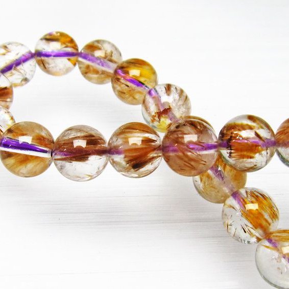 カコクセナイト インクォーツ ブレスレット 8mm [L48-343]