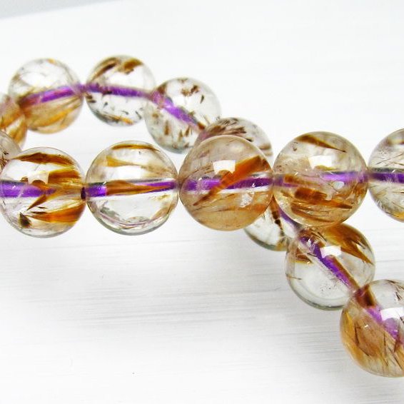 カコクセナイト インクォーツ ブレスレット 9mm [L48-366]