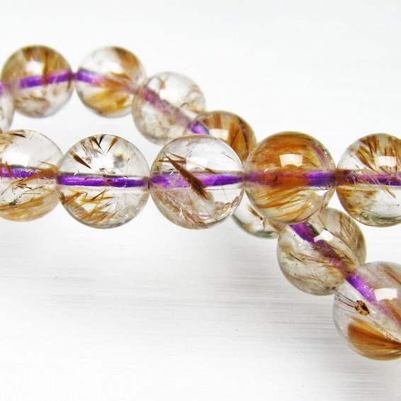 カコクセナイト インクォーツ ブレスレット 9mm [L48-368]