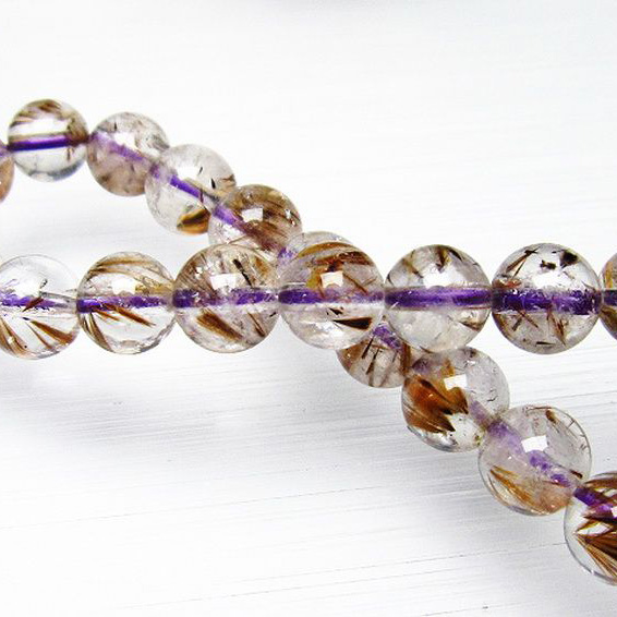 カコクセナイト インクォーツ  ブレスレット 8mm [L48-379]