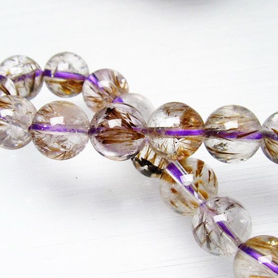 カコクセナイト インクォーツ ブレスレット 10mm [L48-384]