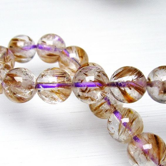 カコクセナイト インクォーツ ブレスレット 10mm [L48-400]