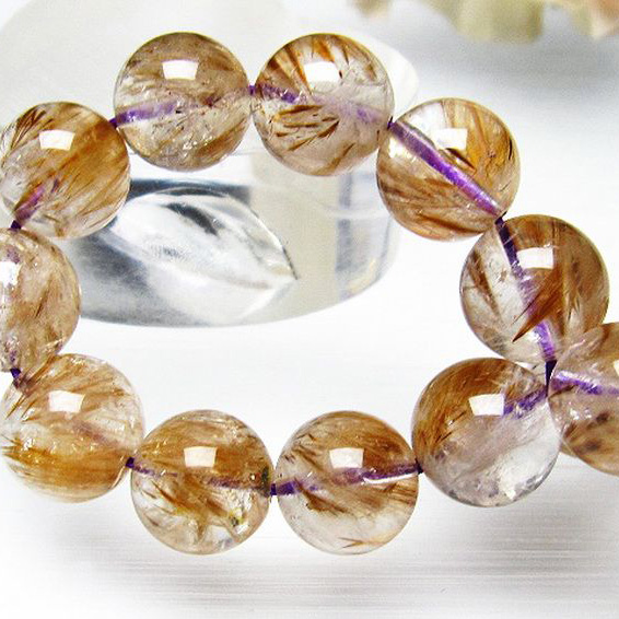 カコクセナイト インクォーツ  ブレスレット 12mm [L48-406]