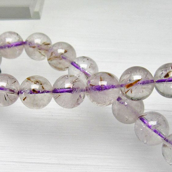 カコクセナイト インクォーツ  ブレスレット 9mm [L48-468]