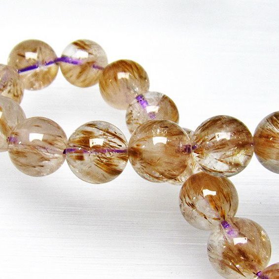 カコクセナイト インクォーツ ブレスレット 10mm [L48-586]