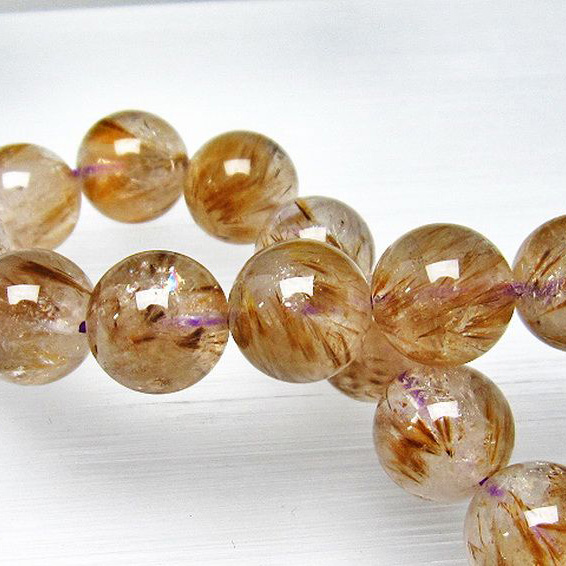 カコクセナイト インクォーツ  ブレスレット 12mm [L48-607]