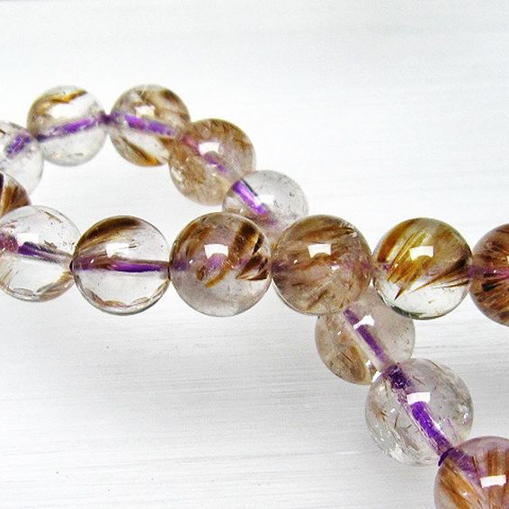 カコクセナイト インクォーツ ブレスレット 8mm [L48-635]