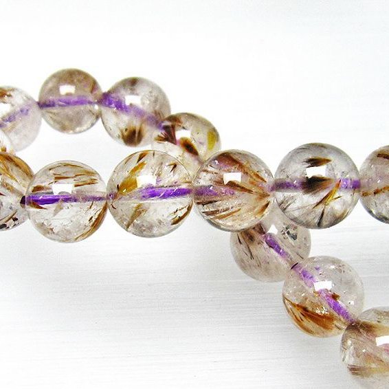 カコクセナイト インクォーツ ブレスレット 9mm [L48-644]