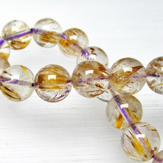 カコクセナイト インクォーツ ブレスレット 10mm [L48-655]