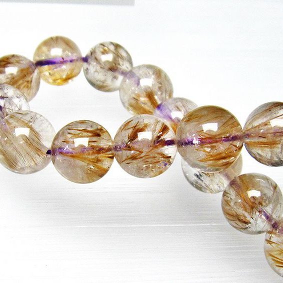 カコクセナイト インクォーツ ブレスレット 11mm [L48-661]