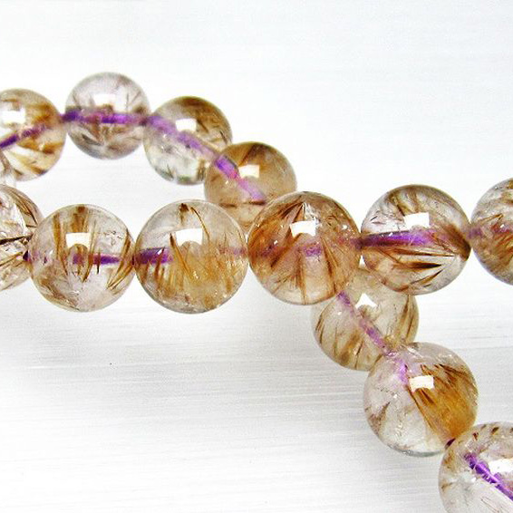 カコクセナイト インクォーツ  ブレスレット 10mm [L48-668]