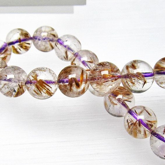 カコクセナイト インクォーツ ブレスレット 9mm [L48-719]