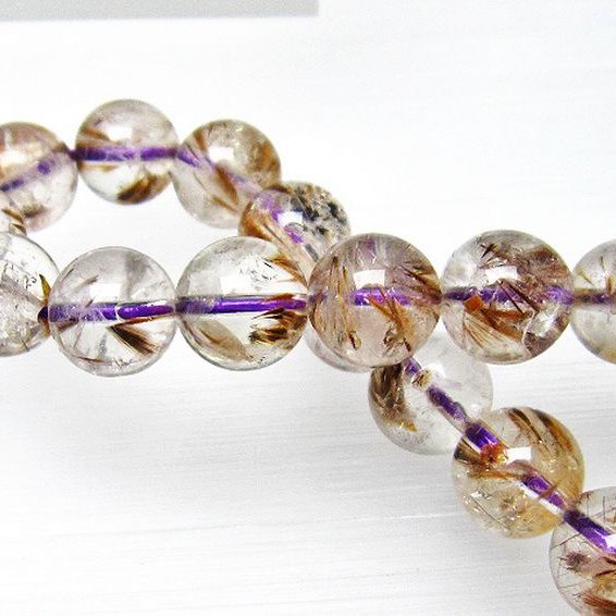 カコクセナイト インクォーツ ブレスレット 10mm [L48-721]