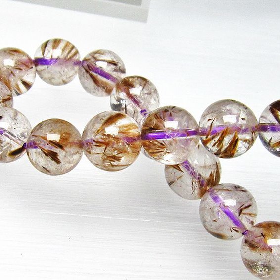 カコクセナイト インクォーツ ブレスレット 10mm [L48-757]