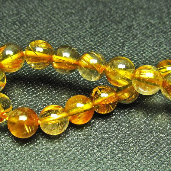 ゴールドタイチンルチル ブレスレット 7mm [L68-1408]