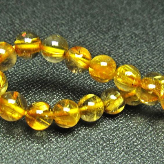 ゴールドタイチンルチル ブレスレット 6mm [L68-1423]