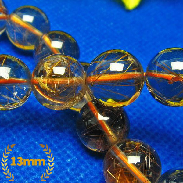 ルチルクォーツ（金針ルチル水晶） ブレスレット 13mm [L9-1172]