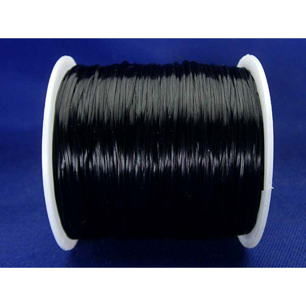 パワーストーン 天然石 替え ゴム ★ ブラック《rv》[e566-b]