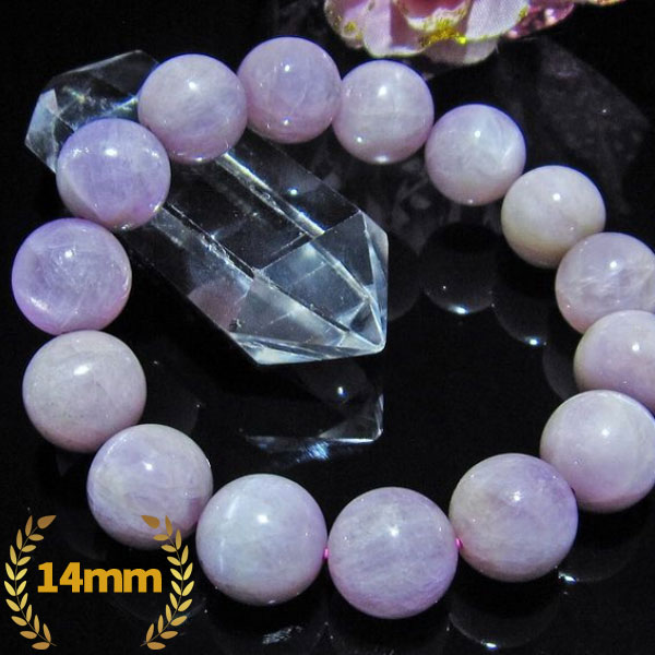 画像現物/キャッツアイクンツァイト ブレスレット 14mm  kunzite [H124-118]