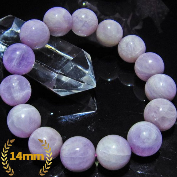 画像現物/キャッツアイクンツァイト ブレスレット 14mm  kunzite [H124-259]