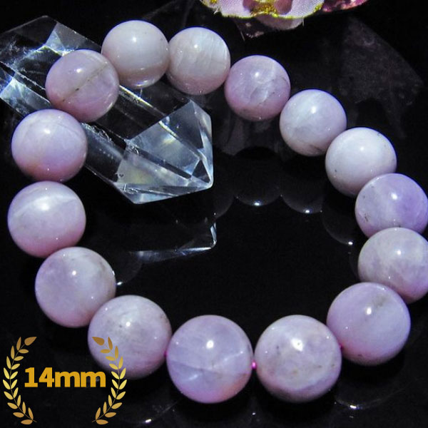 画像現物/キャッツアイクンツァイト ブレスレット 14mm  kunzite [H124-261]