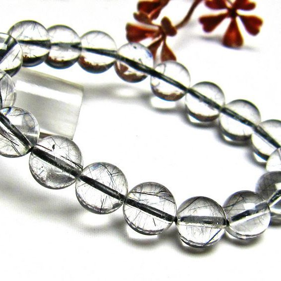 ブラックルチルクォーツ ブレスレット 10mm [h131-115]