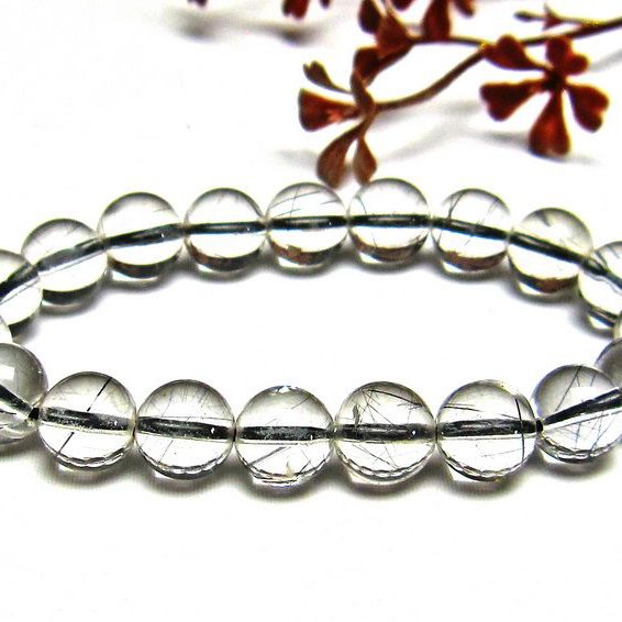 ブラックルチルクォーツ ブレスレット 10mm [h131-60]