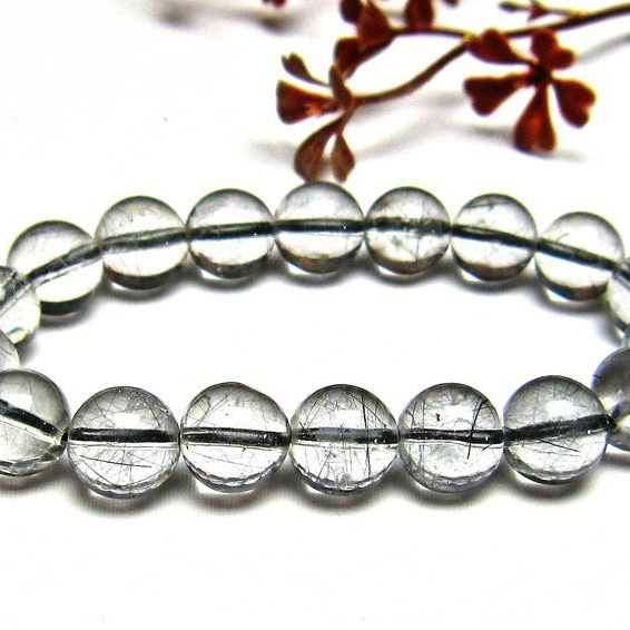 ブラックルチルクォーツ ブレスレット 10mm [H131-63]