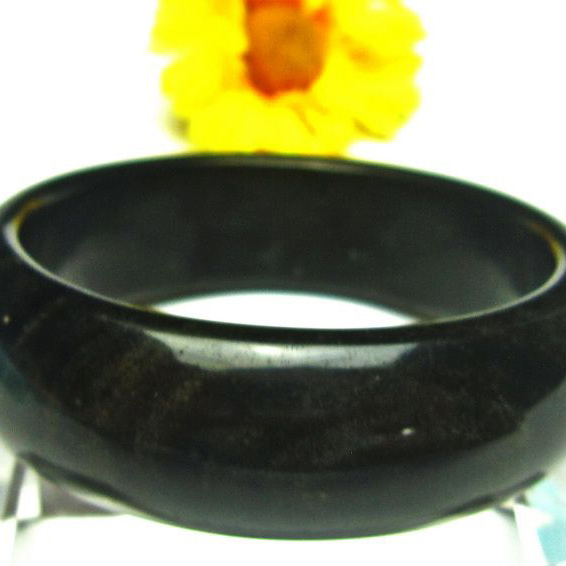 ゴールドキャッツアイオブシディアン バングル 58mm [H192-59]