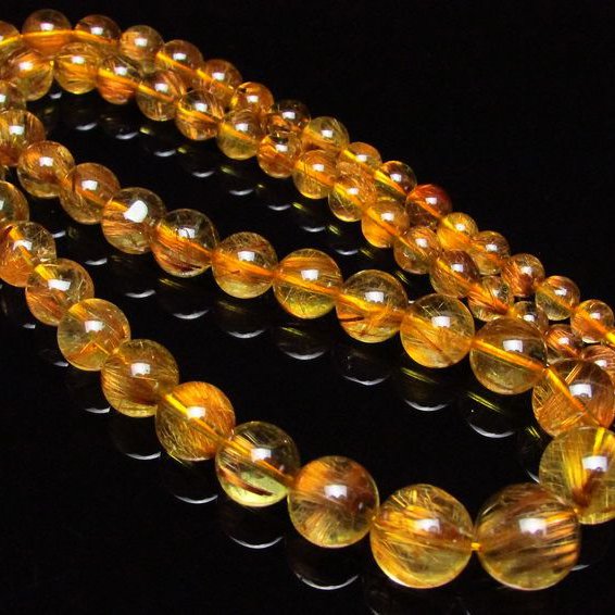 ゴールドタイチンルチル ネックレス 12mm [H213-20]