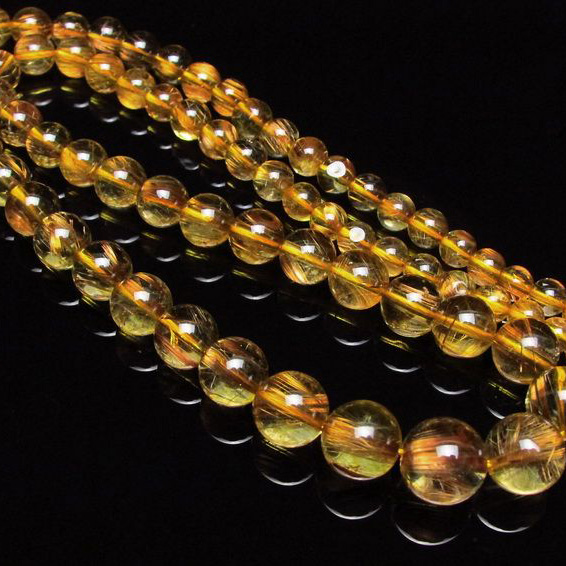 ゴールドタイチンルチル ネックレス 5mm [H213-22]