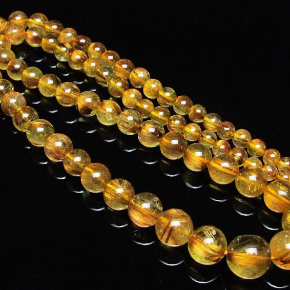 ゴールドタイチンルチル ネックレス 5mm [H213-32]