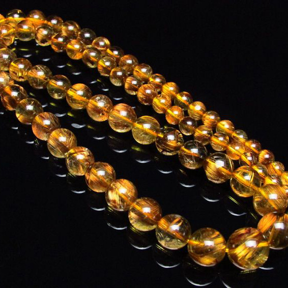 ゴールドタイチンルチル ネックレス 5mm [H213-42]