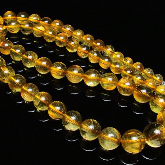 ゴールドタイチンルチル ネックレス 12mm [H213-45]