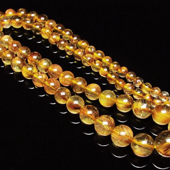 ゴールドタイチンルチル ネックレス 12mm [H213-7]