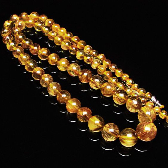 ゴールドタイチンルチル ネックレス 5mm [H213-9]