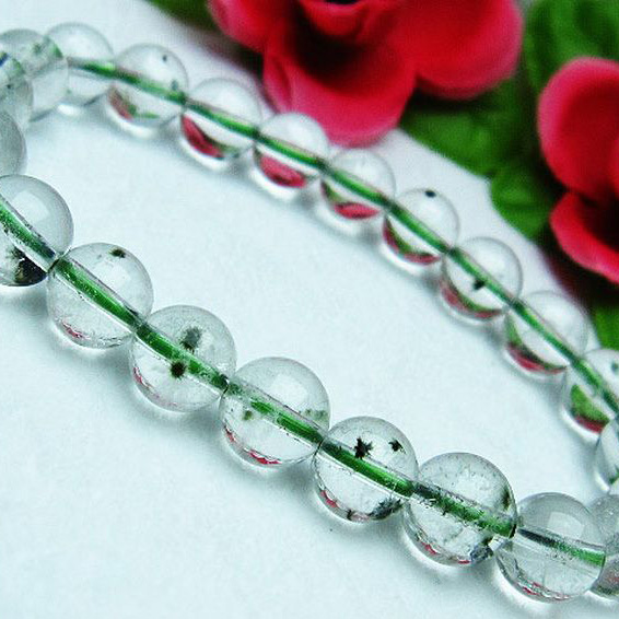 ホランダイト入り 水晶 ブレスレット 8mm [K1-2261]