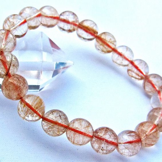 赤プラチナルチル ブレスレット 10mm [k106-16]