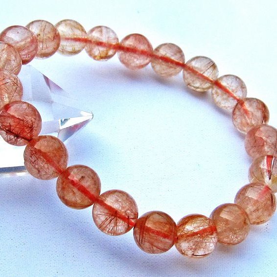 赤プラチナルチル ブレスレット 9mm [k106-22]