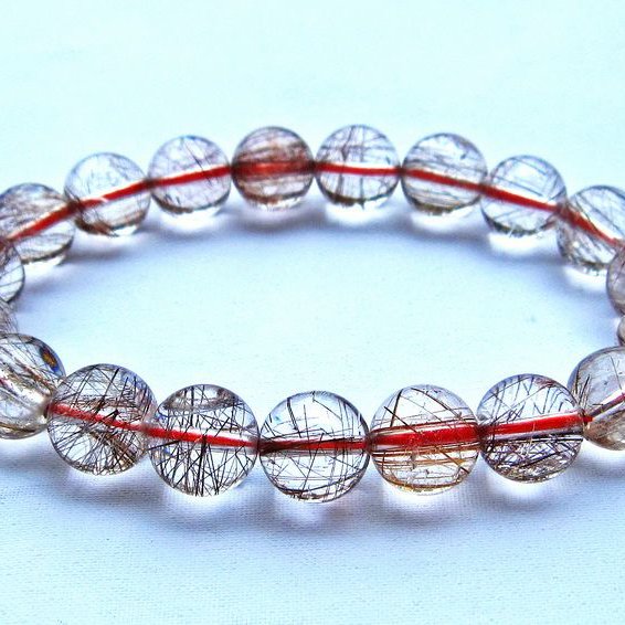 赤プラチナルチル ブレスレット 11mm [k106-34]