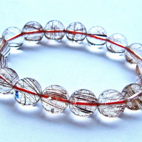 赤プラチナルチル ブレスレット 12mm [k106-40]