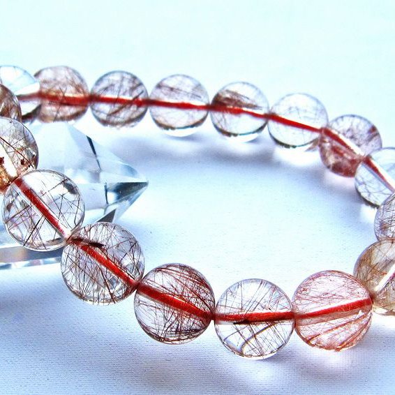 赤プラチナルチル ブレスレット 12mm [k106-41]