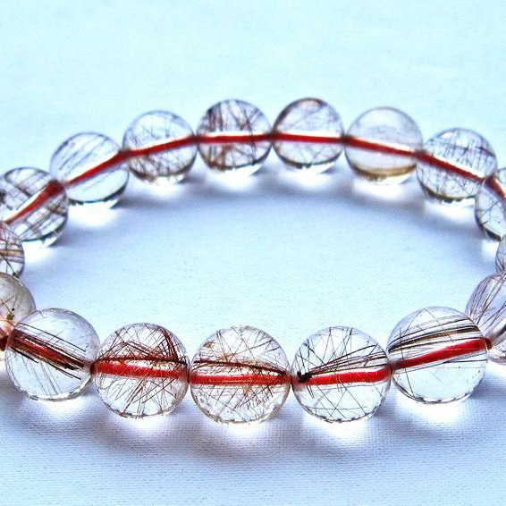 赤プラチナルチル ブレスレット 11mm [k106-45]