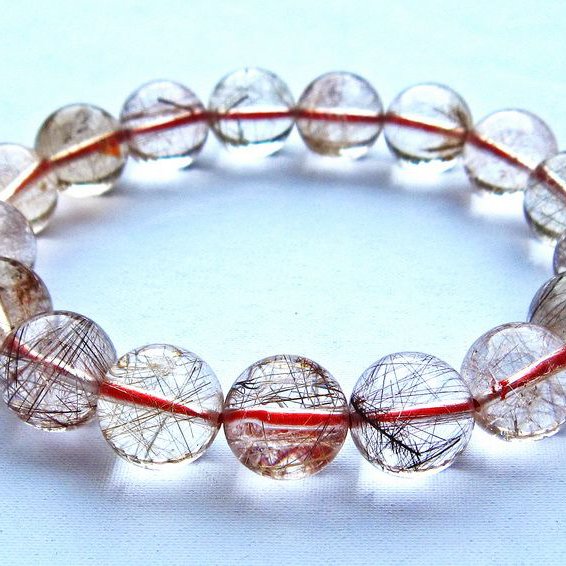 赤プラチナルチル ブレスレット 13mm [k106-55]