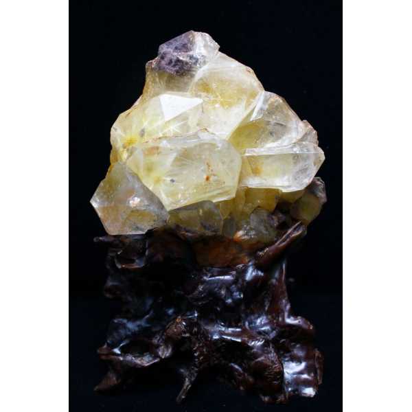 2Kg 金針ルチルタイチンフラワー水晶クラスター[K7-19]